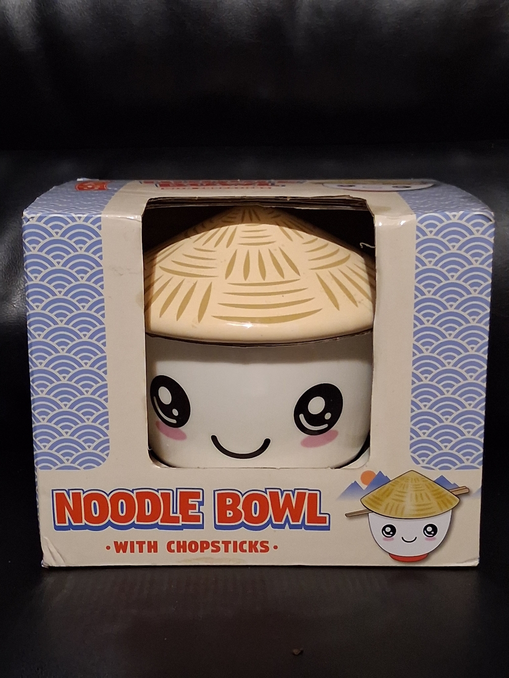 Mad Engine Ceramic Noodle Bowl with Lid & Chopsticks